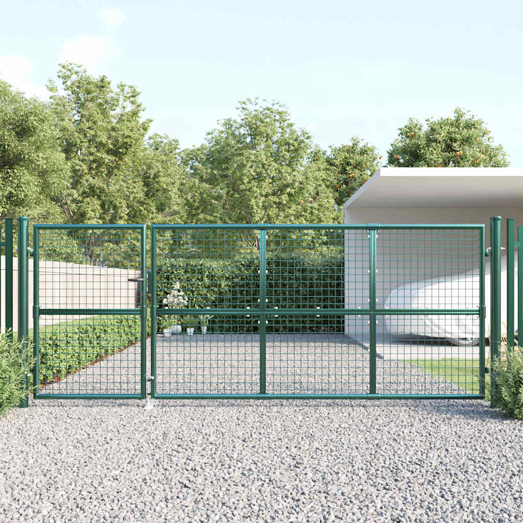 Mrežasta vrtna vrata zelena 350x125 cm pocinčani čelik