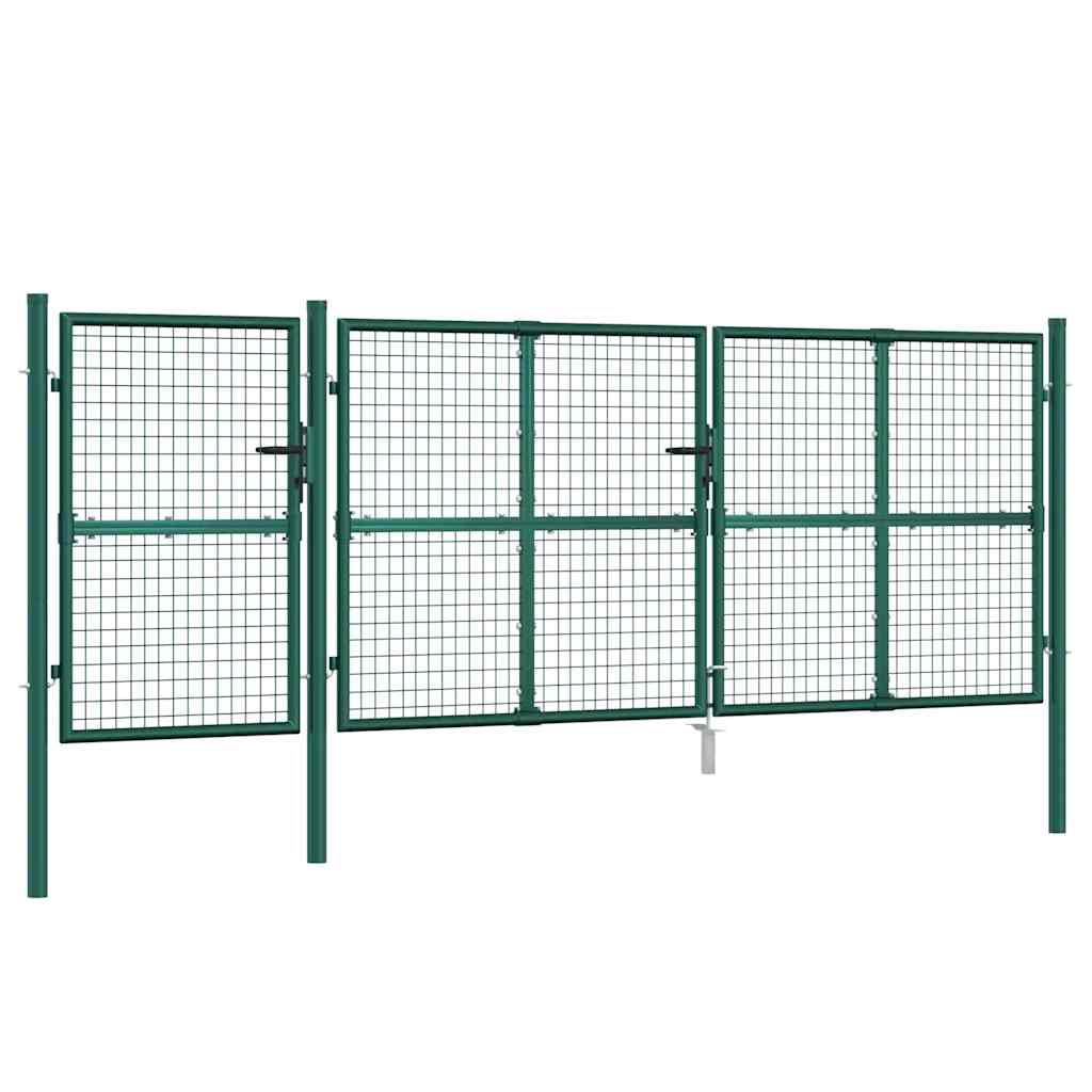 Mrežasta vrtna vrata zelena 400x125 cm pocinčani čelik
