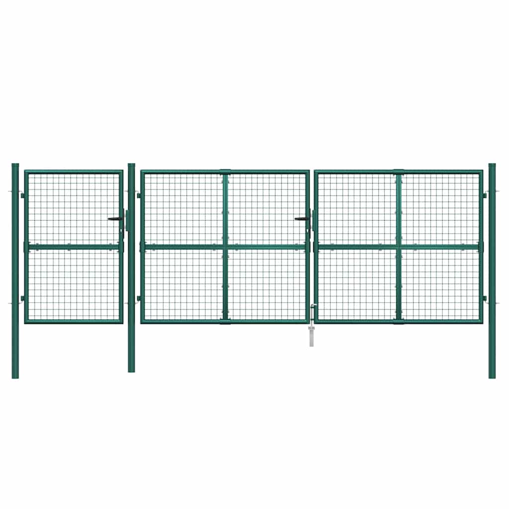 Mrežasta vrtna vrata zelena 400x125 cm pocinčani čelik