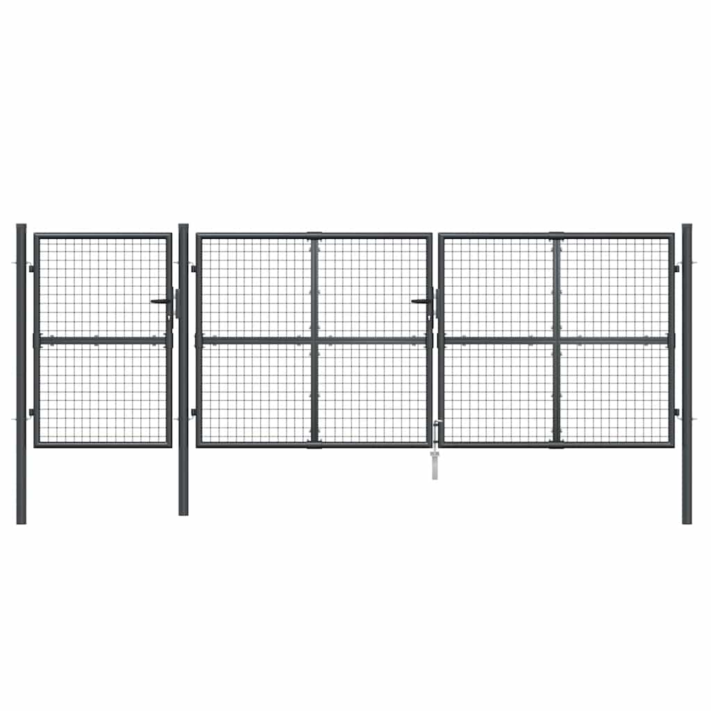 Mrežasta vrtna vrata antracit 400x125 cm pocinčani čelik