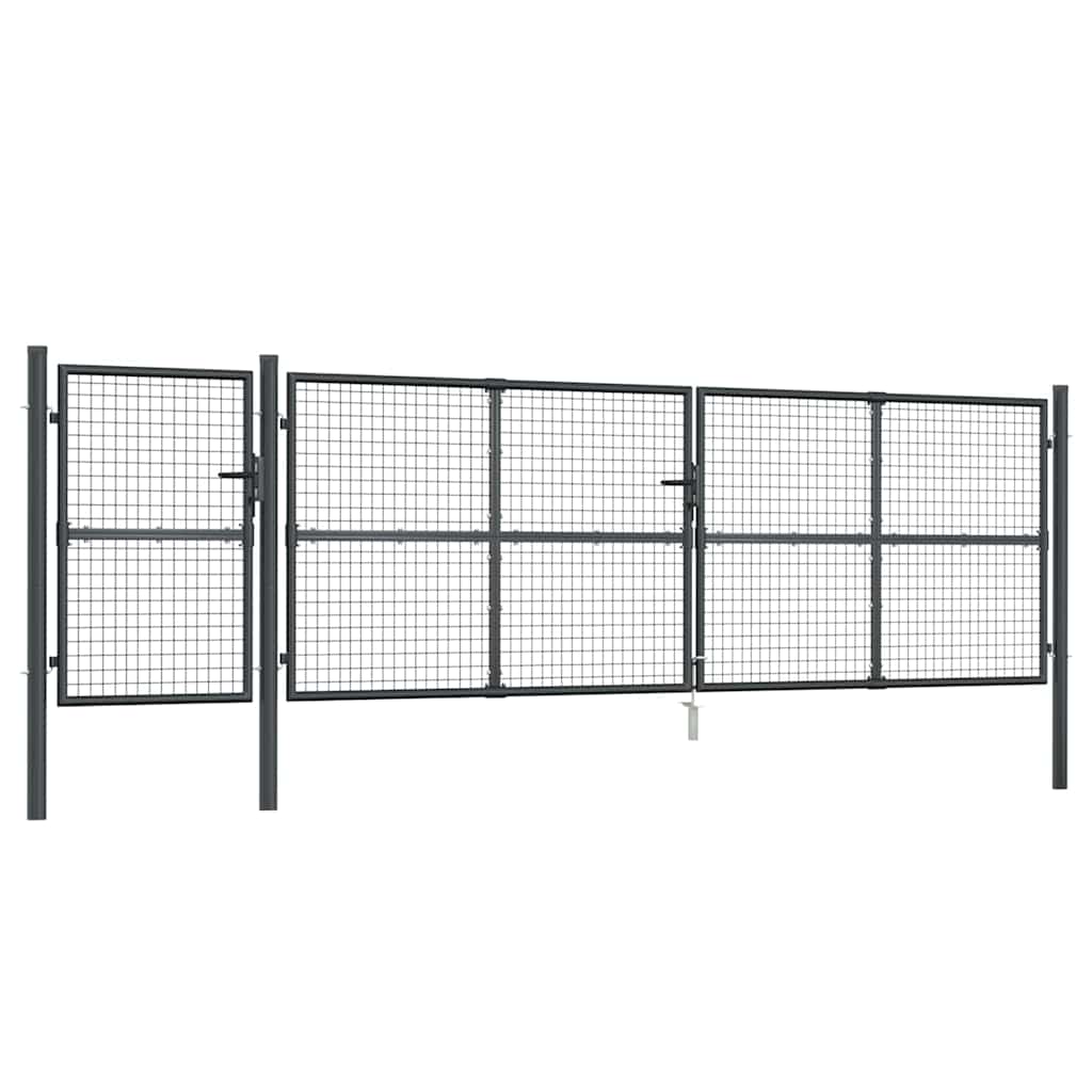 Mrežasta vrtna vrata antracit 500x125 cm pocinčani čelik