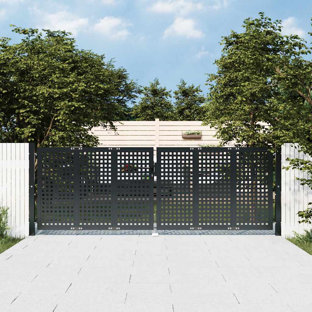 Vrtna vrata antracit boje 300x75 cm čelik