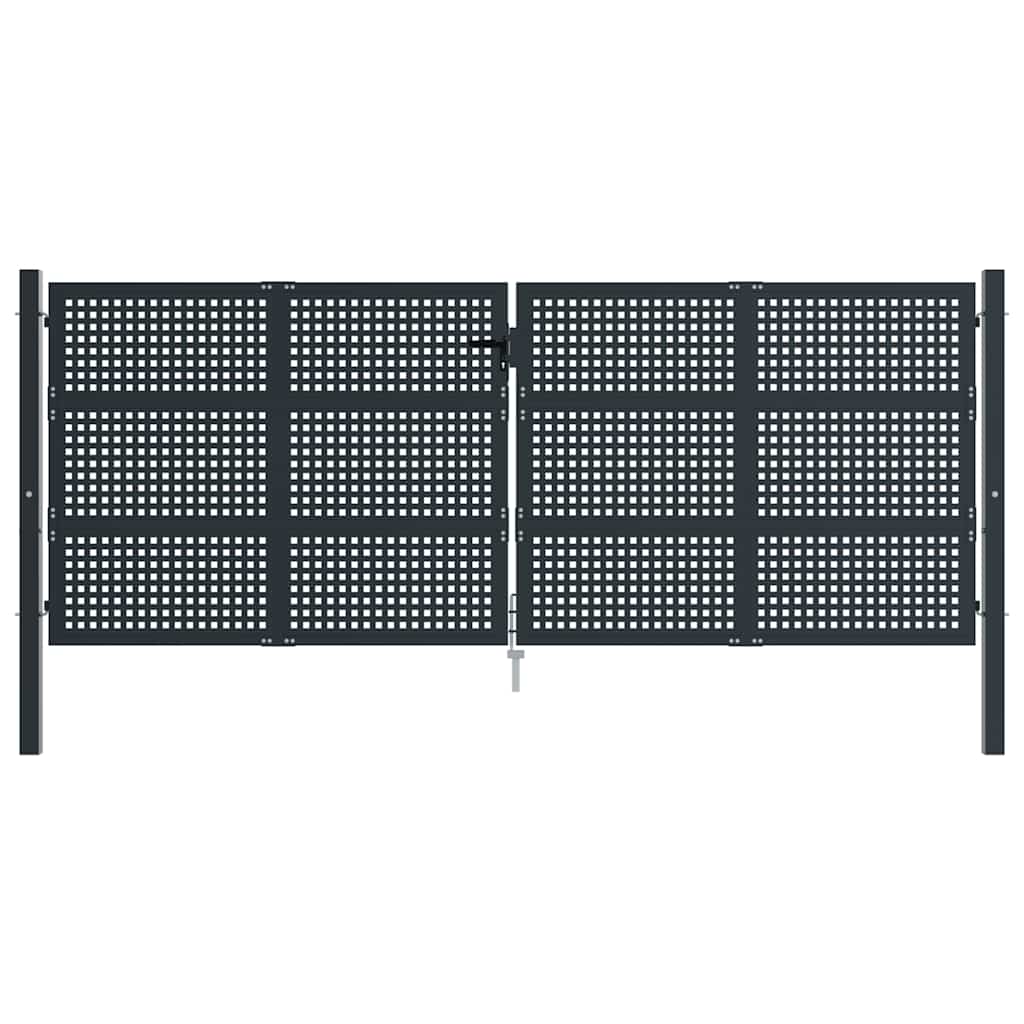 Vrtna vrata antracit 400x125 cm čelik