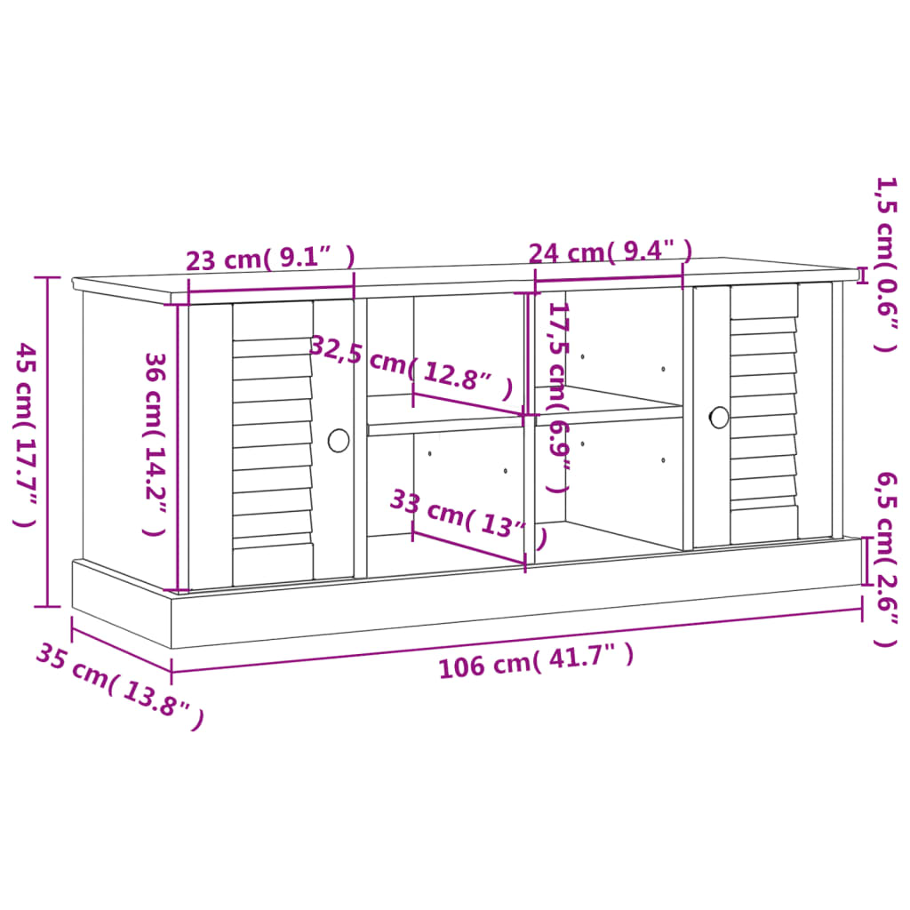 Klupa za cipele VIGO siva 106 x 35 x 45 cm od masivne borovine