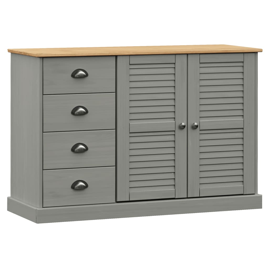 Komoda s ladicama VIGO 113x40x75 cm siva od masivne borovine