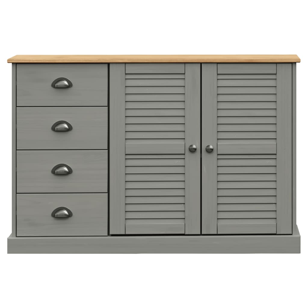Komoda s ladicama VIGO 113x40x75 cm siva od masivne borovine