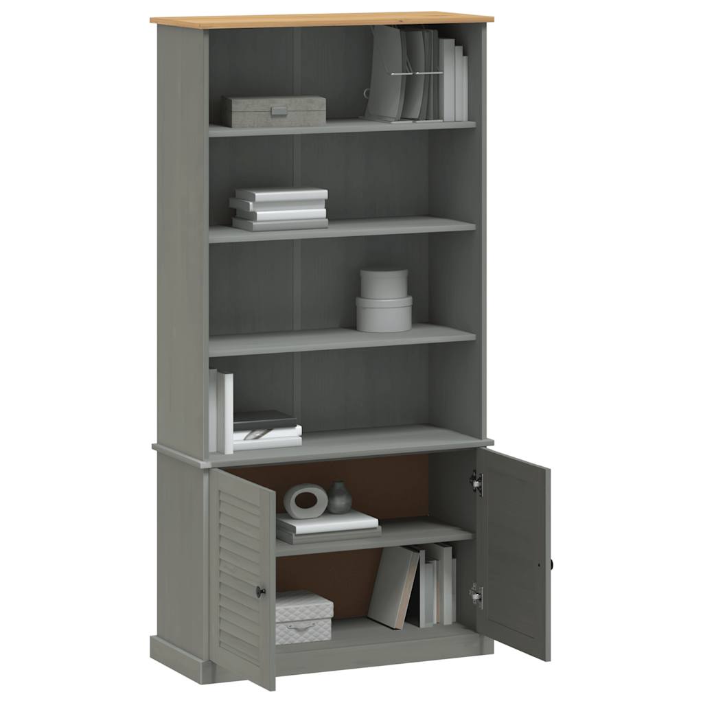 Regal za knjige VIGO sivi 85 x 35 x 170 cm od masivne borovine