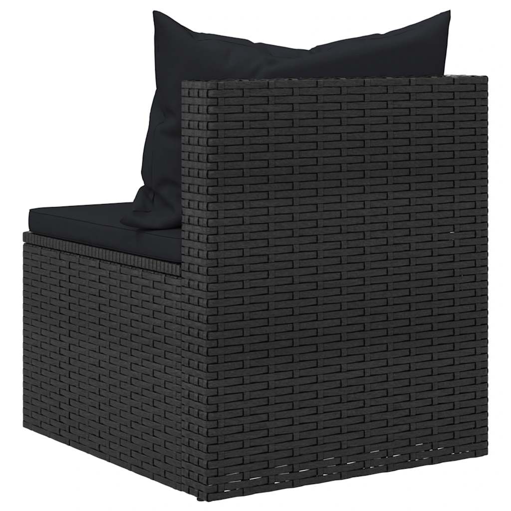 4-dijelni set vrtnih sofa od poliratana s jastucima crni