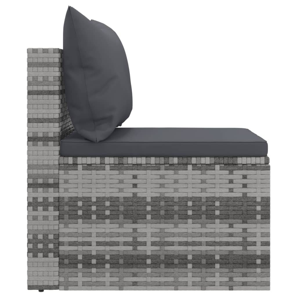 4-dijelni set vrtnih sofa od poliratana s jastucima sivi