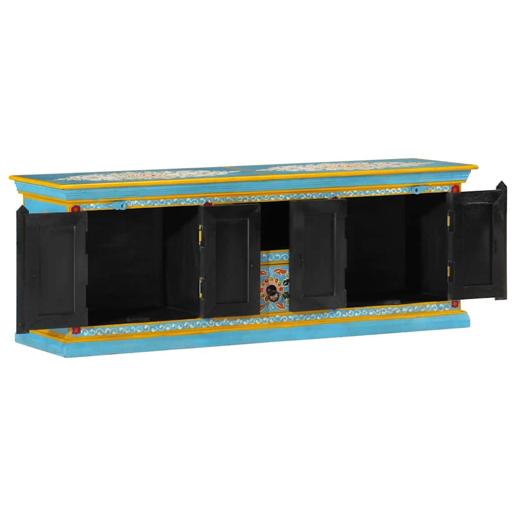 TV ormarić plavi 110 x 30 x 40 cm od masivnog drva manga