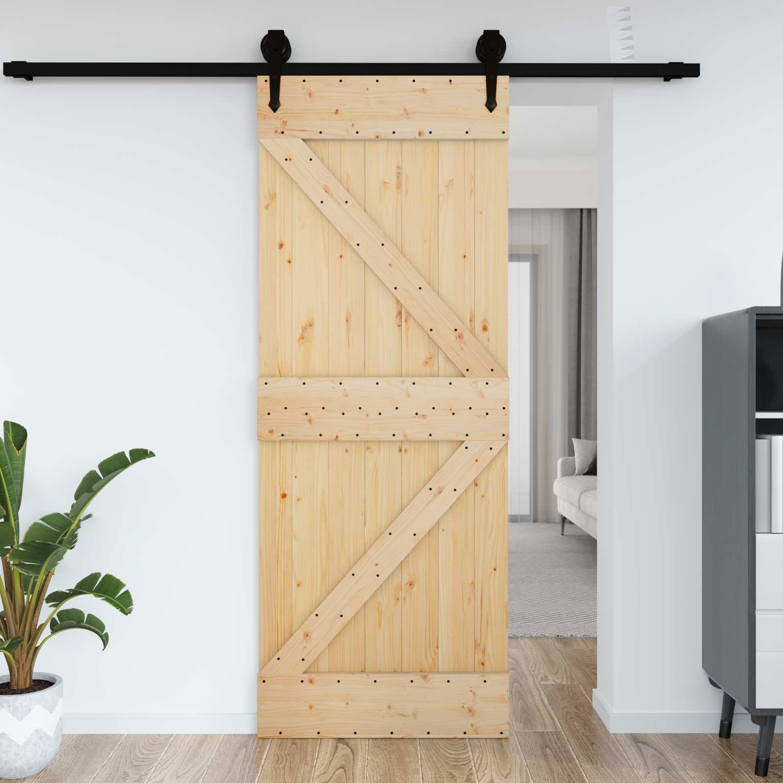 Vrata NARVIK Prirodna 85 x 210 cm Čvrsta borovina