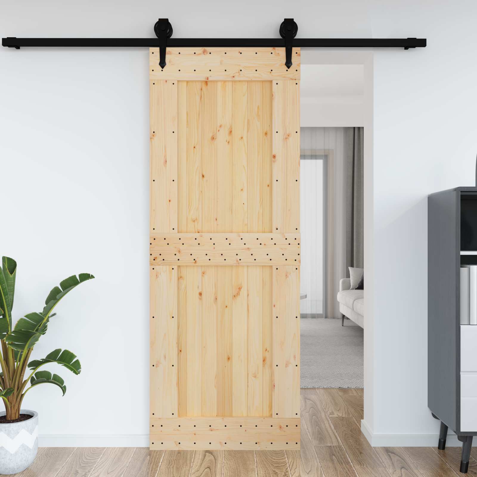 Vrata NARVIK Prirodna 85 x 210 cm Čvrsta borovina