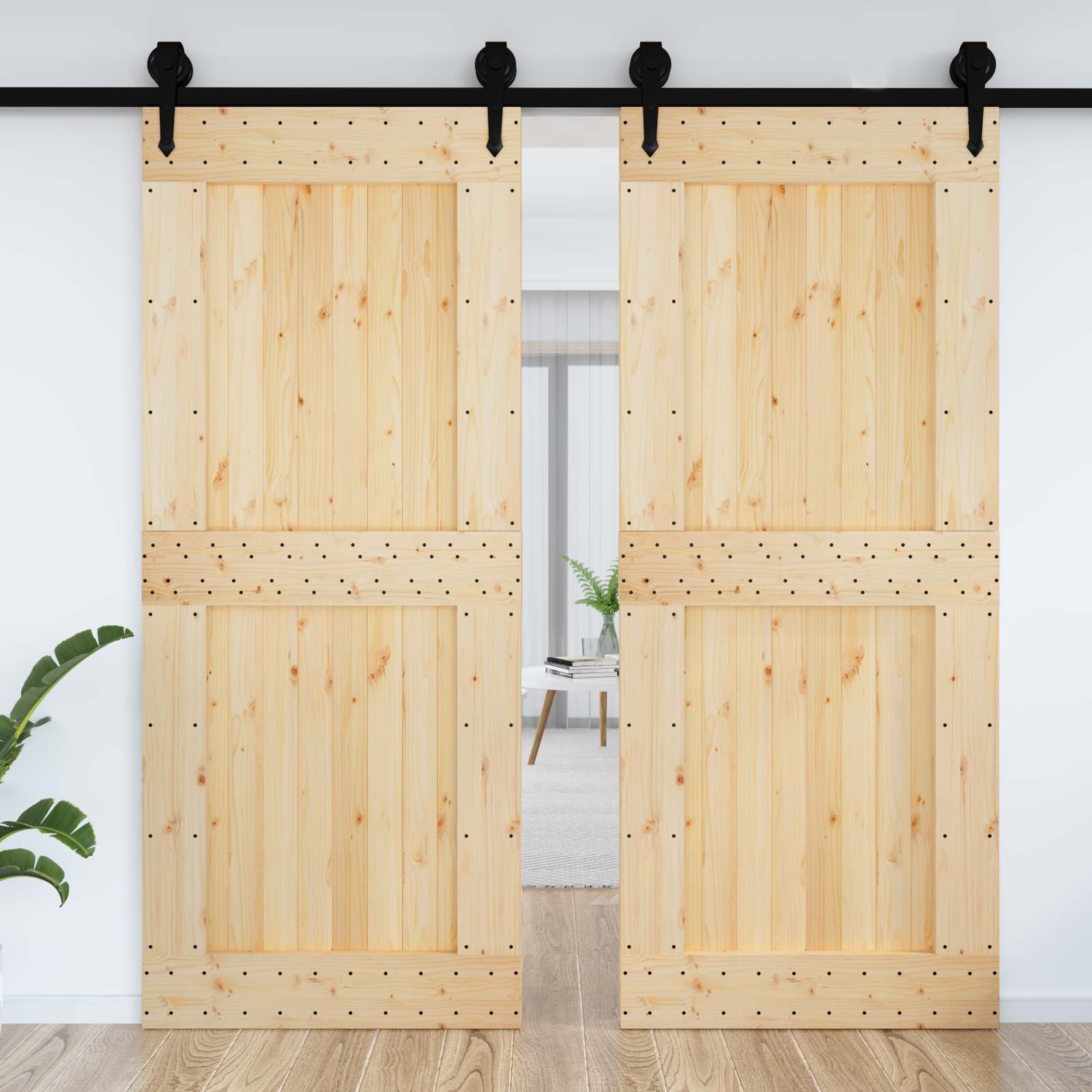 Vrata NARVIK Prirodna 95 x 210 cm Čvrsta borovina