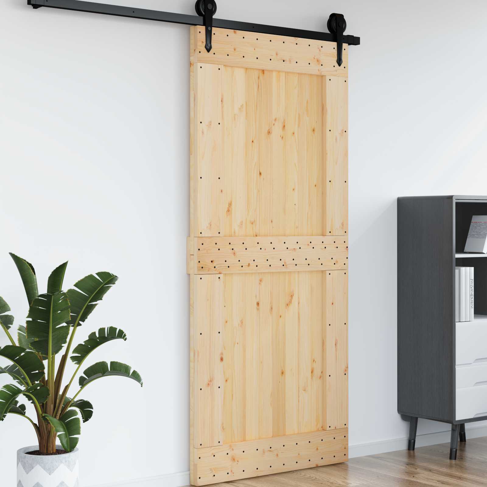 Vrata NARVIK Prirodna 100 x 210 cm Čvrsta borovina