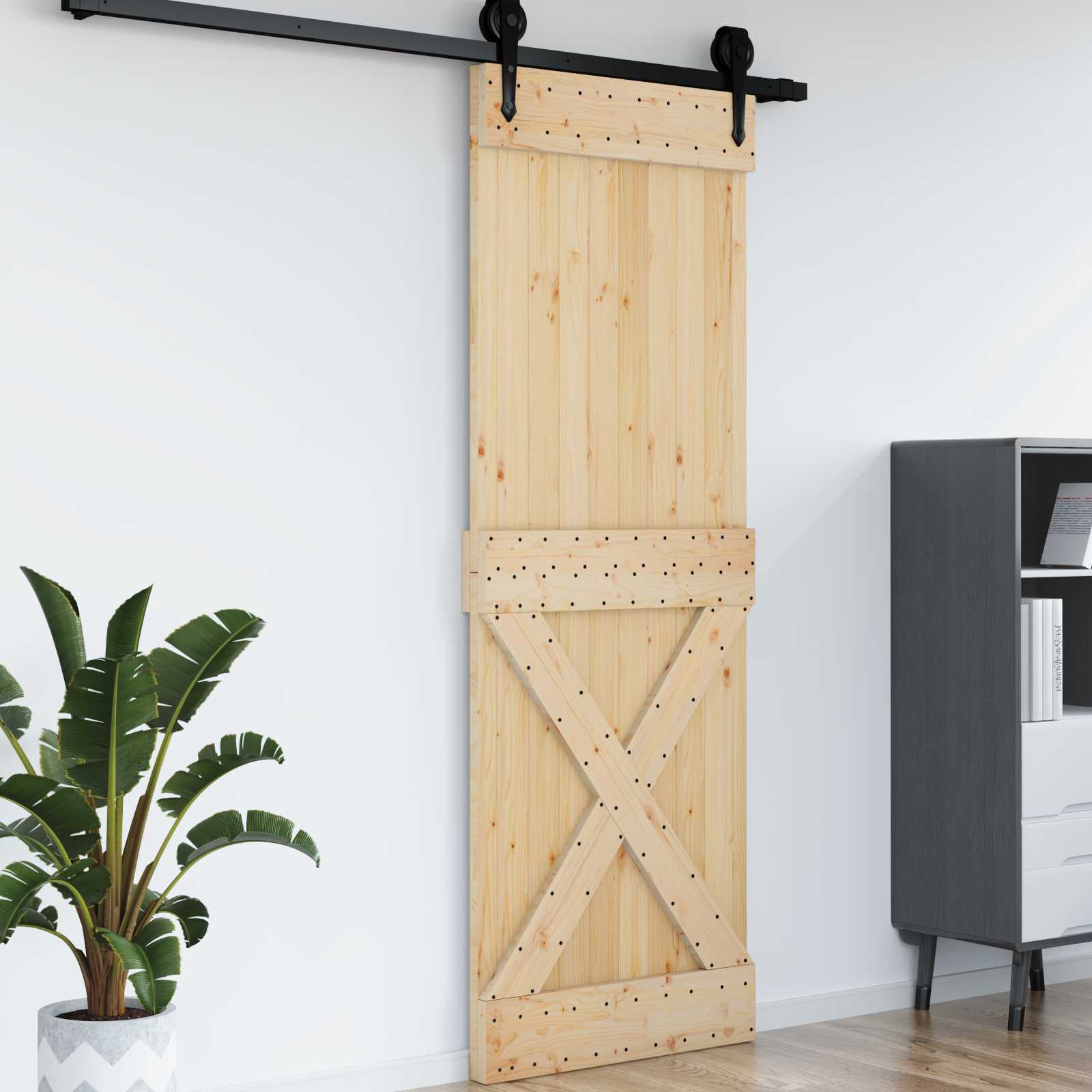 Vrata NARVIK Prirodna 80 x 210 cm Čvrsta borovina