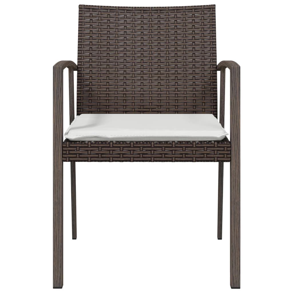 Vrtne stolice s jastucima 6 kom smeđe 56,5x57x83 cm poliratan