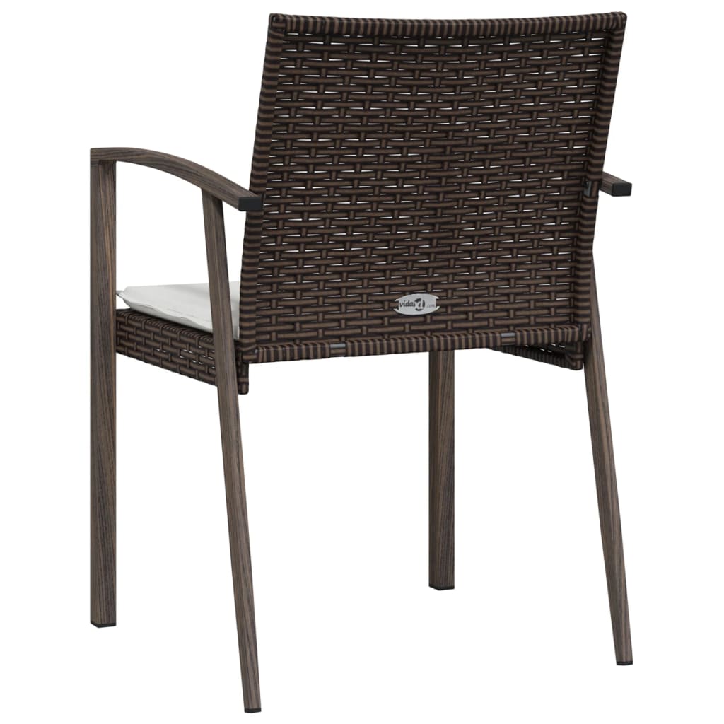 Vrtne stolice s jastucima 6 kom smeđe 56,5x57x83 cm poliratan