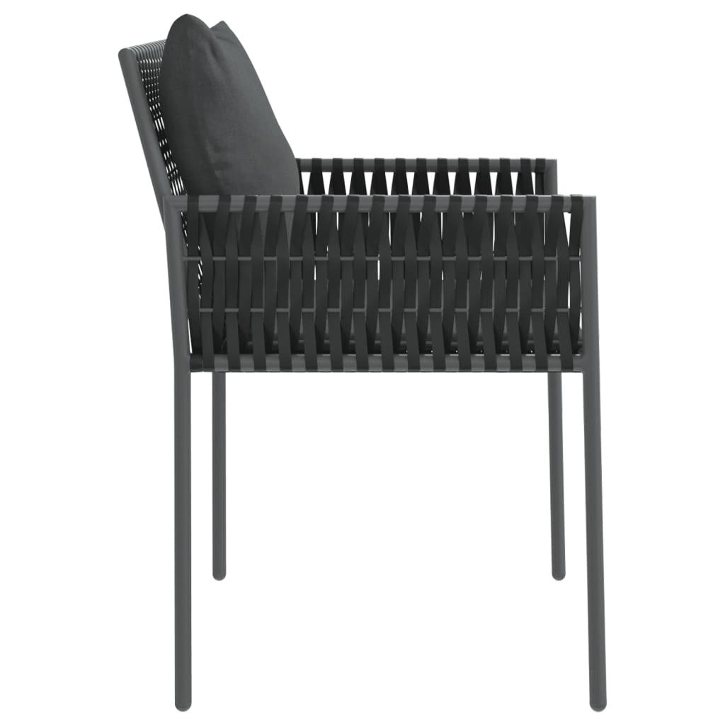 Vrtne stolice s jastucima 6 kom crne 54x61x83 cm od poliratana