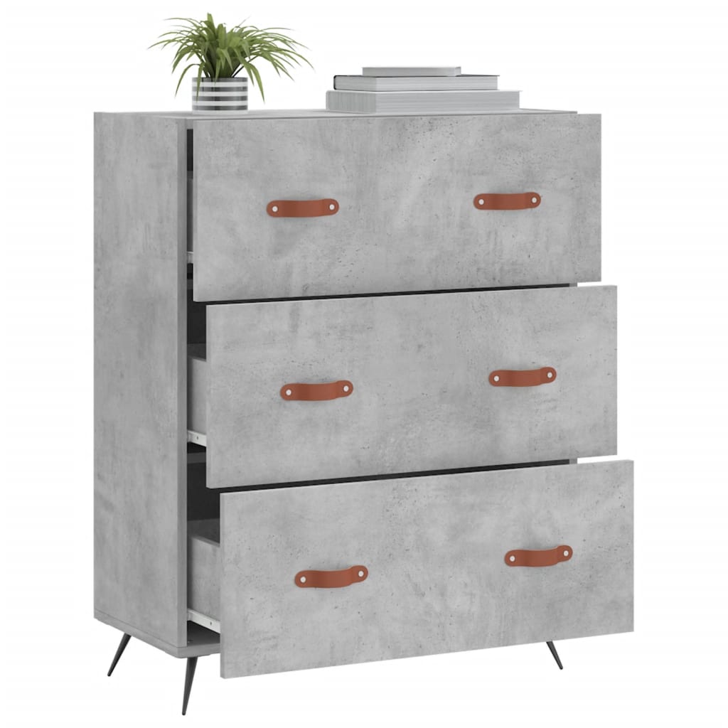 Komoda siva boja betona 69,5 x 34 x 90 cm od konstruiranog drva