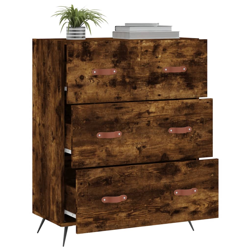 Komoda boja dimljenog hrasta 69,5x34x90 cm konstruirano drvo