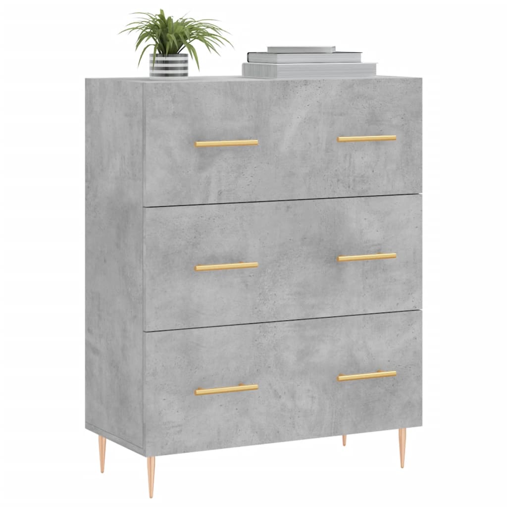 Komoda siva boja betona 69,5x34x90 cm od konstruiranog drva