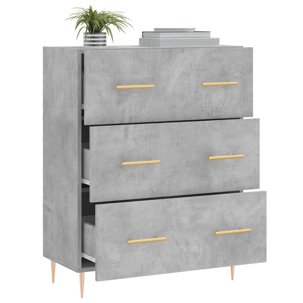 Komoda siva boja betona 69,5x34x90 cm od konstruiranog drva