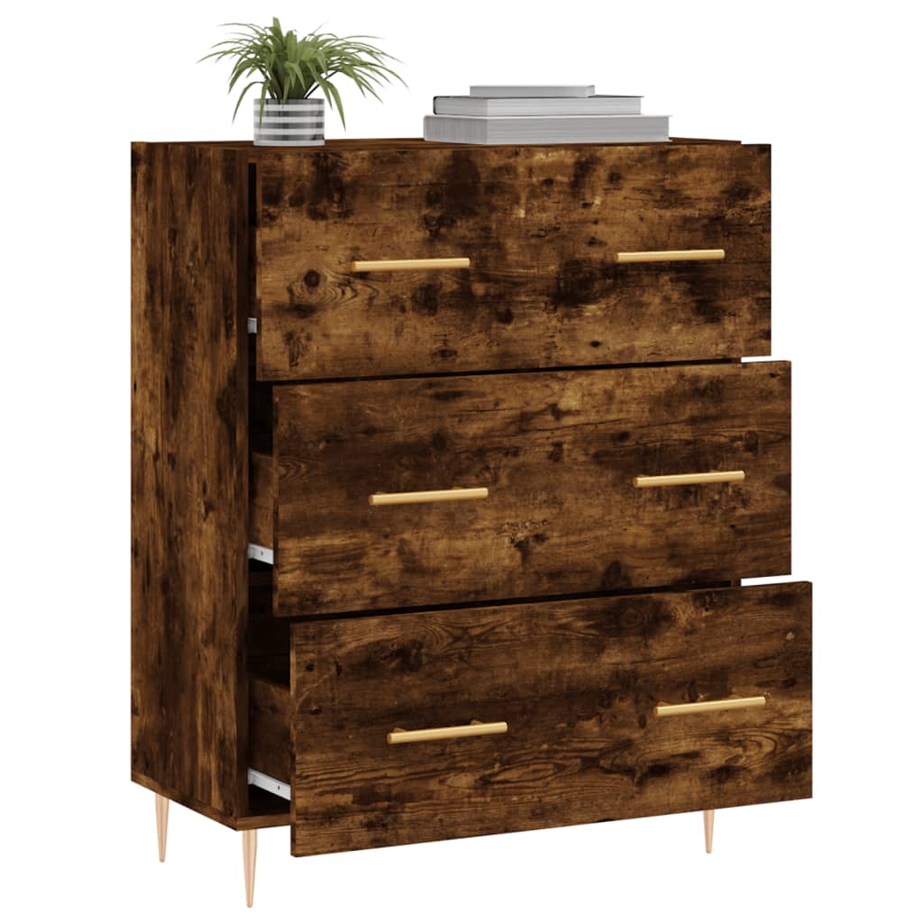 Komoda boja dimljenog hrasta 69,5x34x90 cm konstruirano drvo