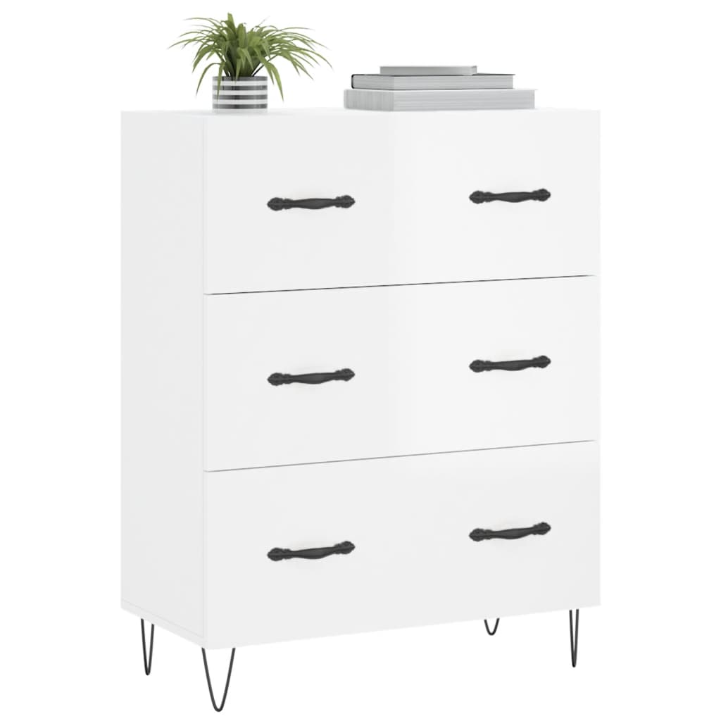 Komoda sjajna bijela 69,5x34x90 cm od konstruiranog drva