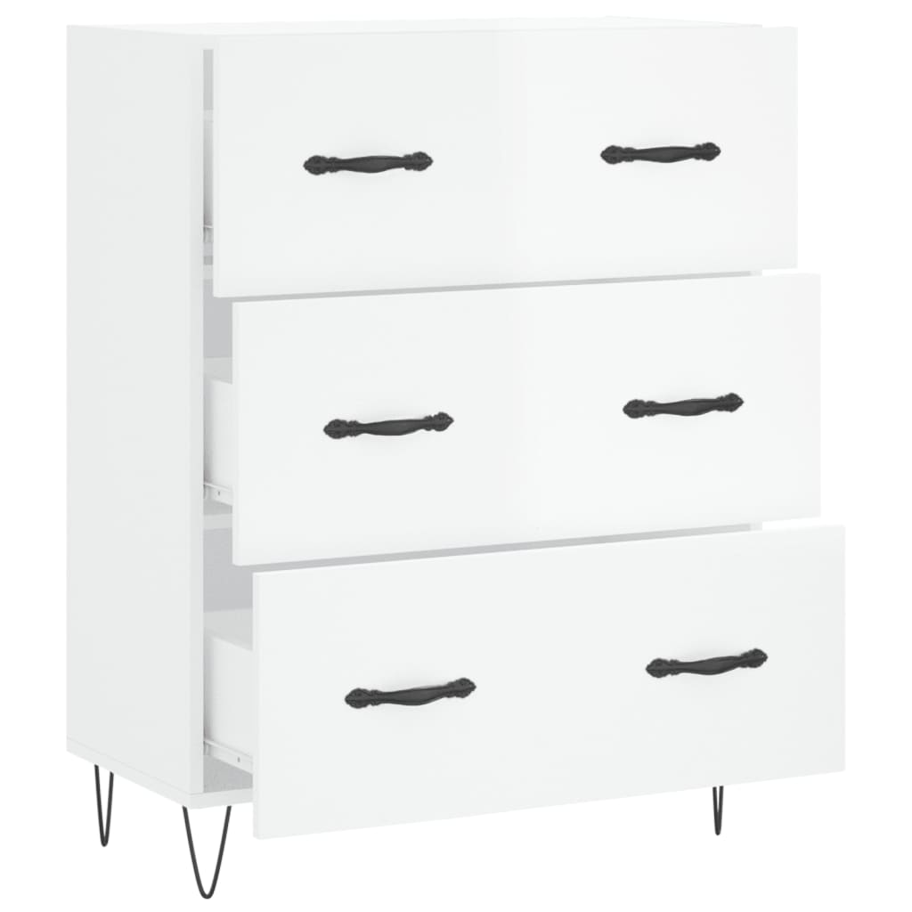 Komoda sjajna bijela 69,5x34x90 cm od konstruiranog drva