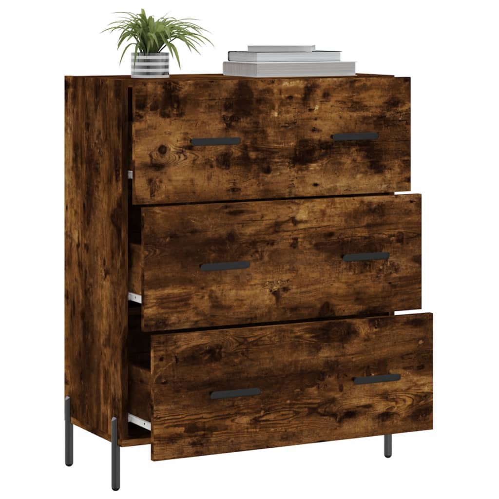 Komoda boja dimljenog hrasta 69,5x34x90 cm konstruirano drvo