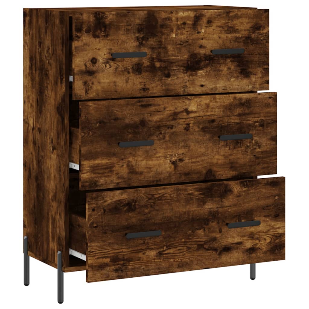Komoda boja dimljenog hrasta 69,5x34x90 cm konstruirano drvo