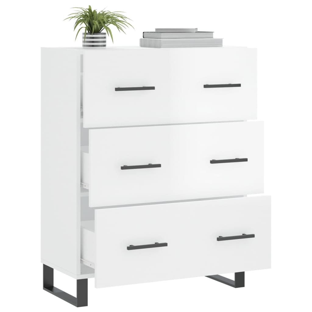 Komoda sjajna bijela 69,5x34x90 cm od konstruiranog drva