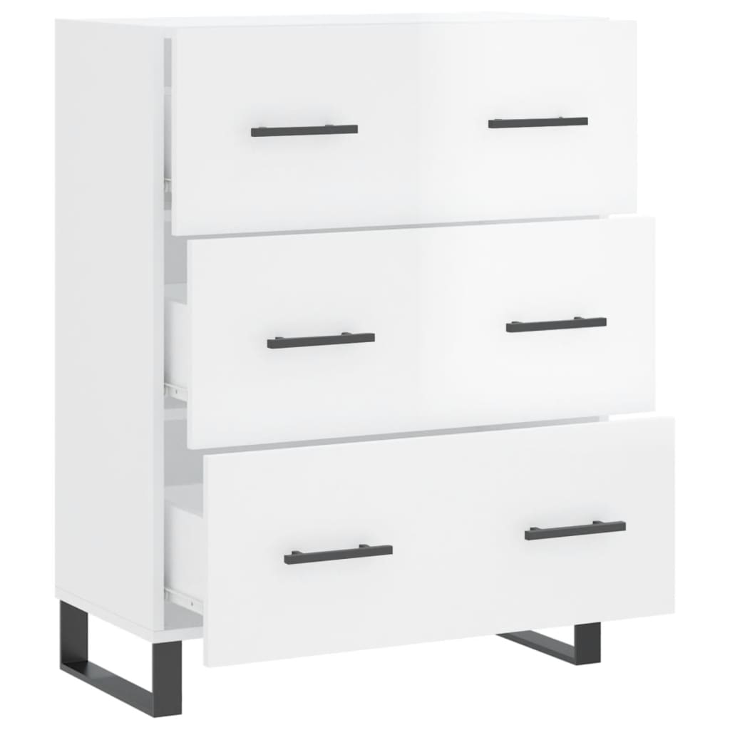 Komoda sjajna bijela 69,5x34x90 cm od konstruiranog drva