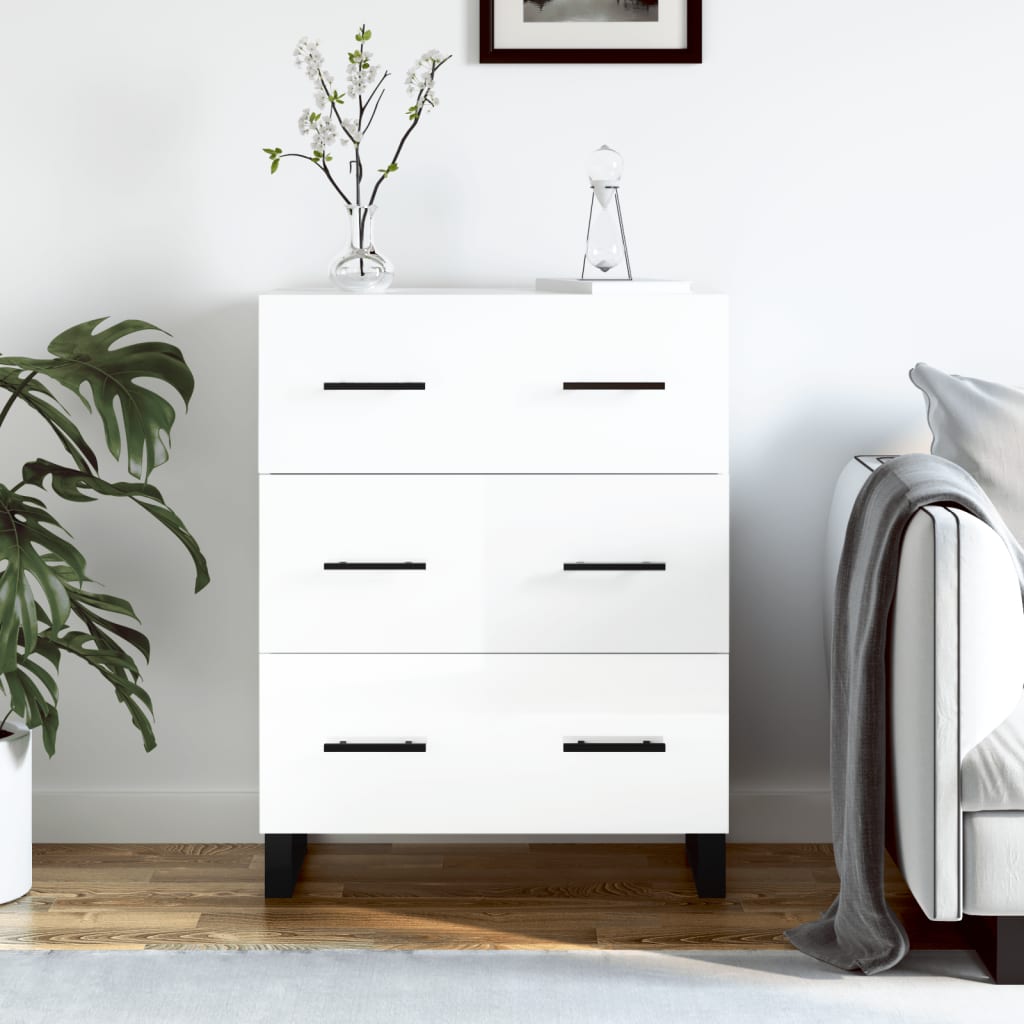 Komoda sjajna bijela 69,5x34x90 cm od konstruiranog drva