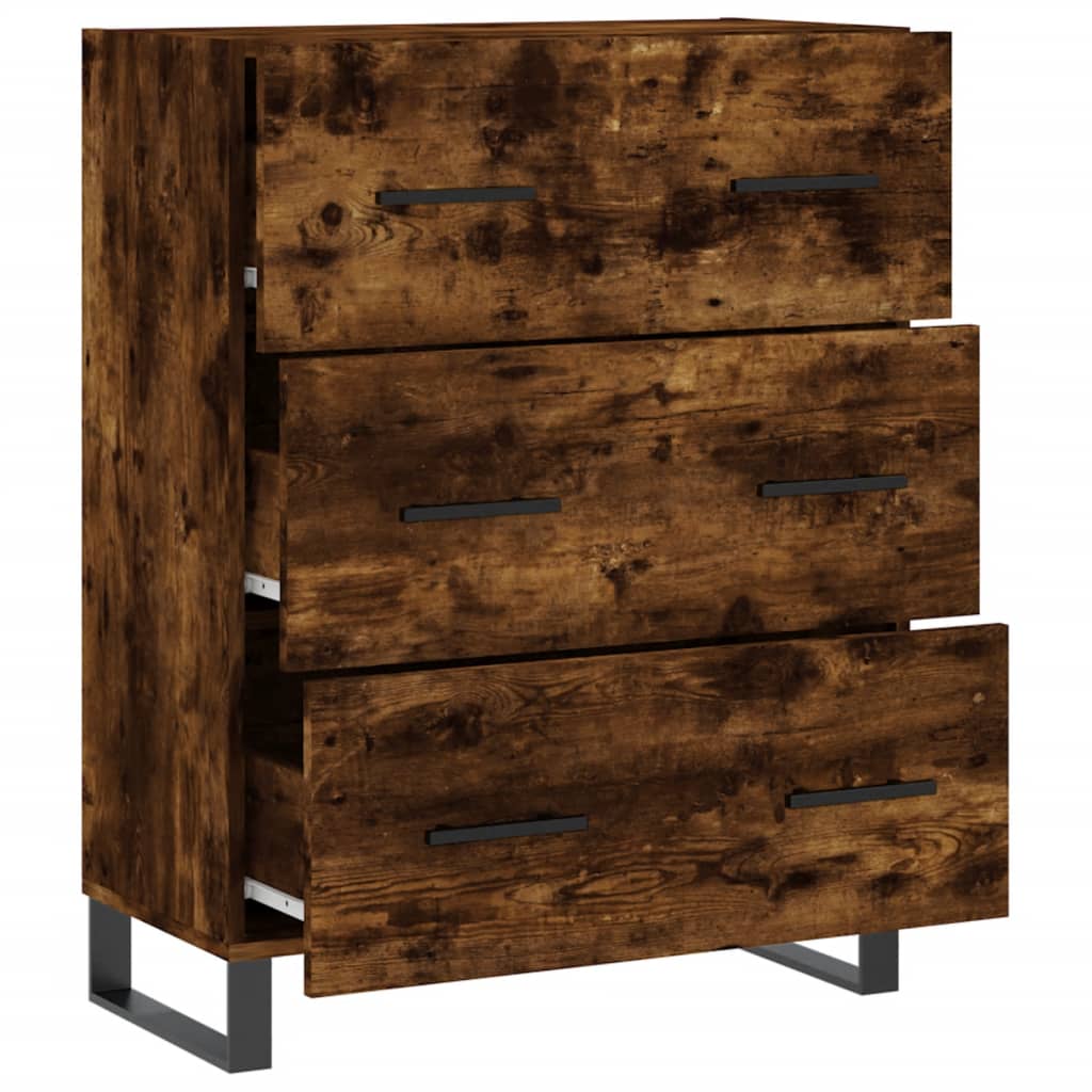 Komoda boja dimljenog hrasta 69,5x34x90 cm konstruirano drvo
