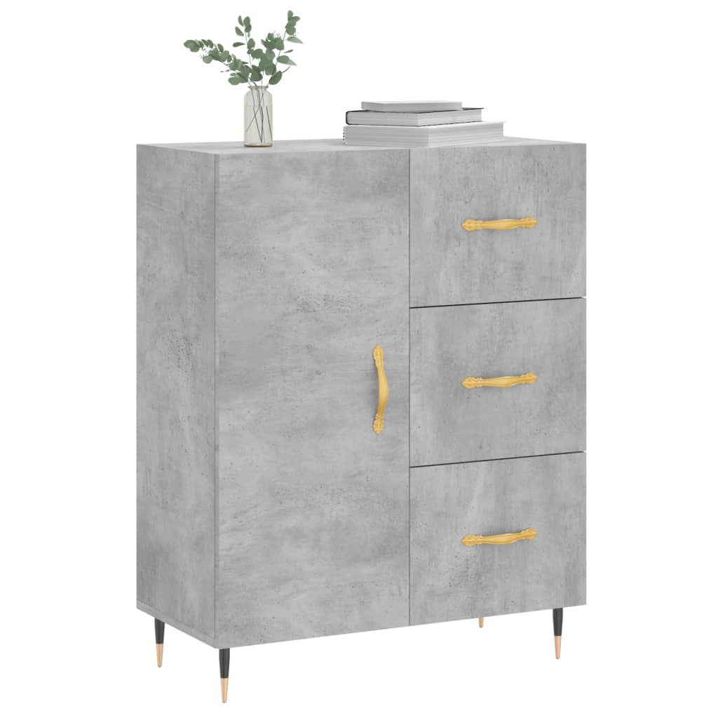 Komoda siva boja betona 69,5x34x90 cm od konstruiranog drva