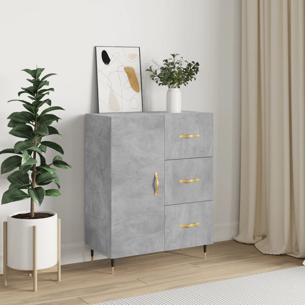 Komoda siva boja betona 69,5x34x90 cm od konstruiranog drva