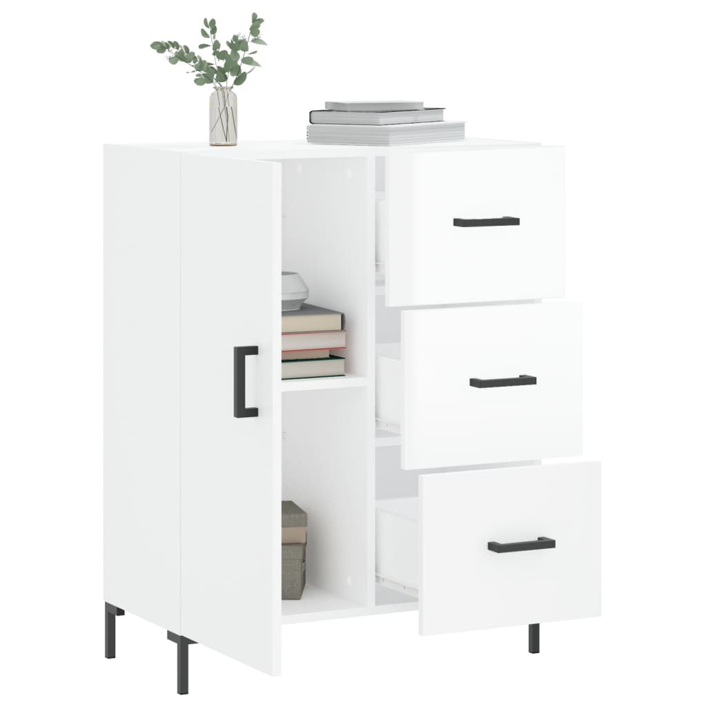 Komoda sjajna bijela 69,5x34x90 cm od konstruiranog drva