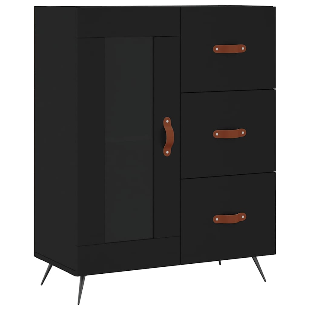 Komoda crna 69,5 x 34 x 90 cm od konstruiranog drva