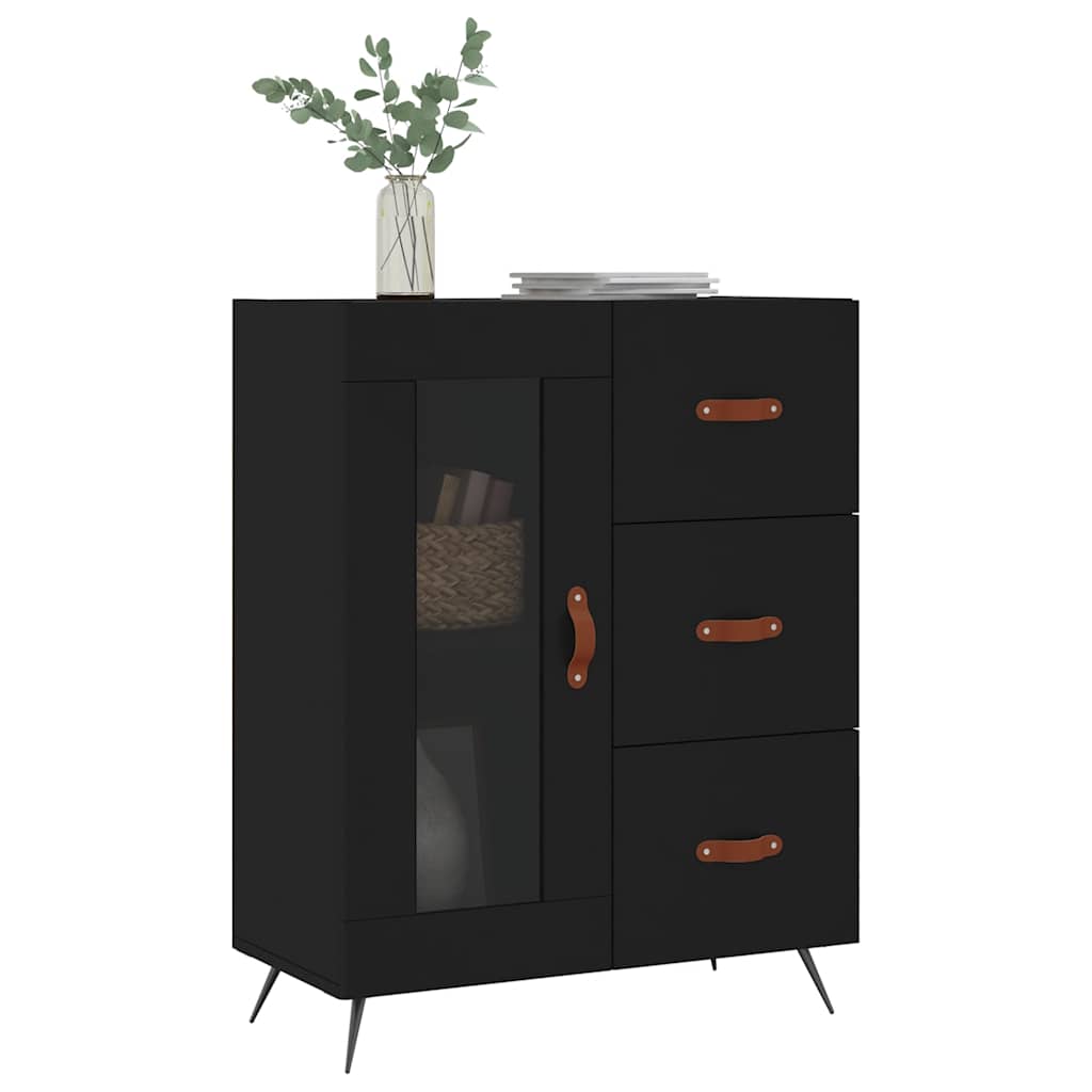 Komoda crna 69,5 x 34 x 90 cm od konstruiranog drva