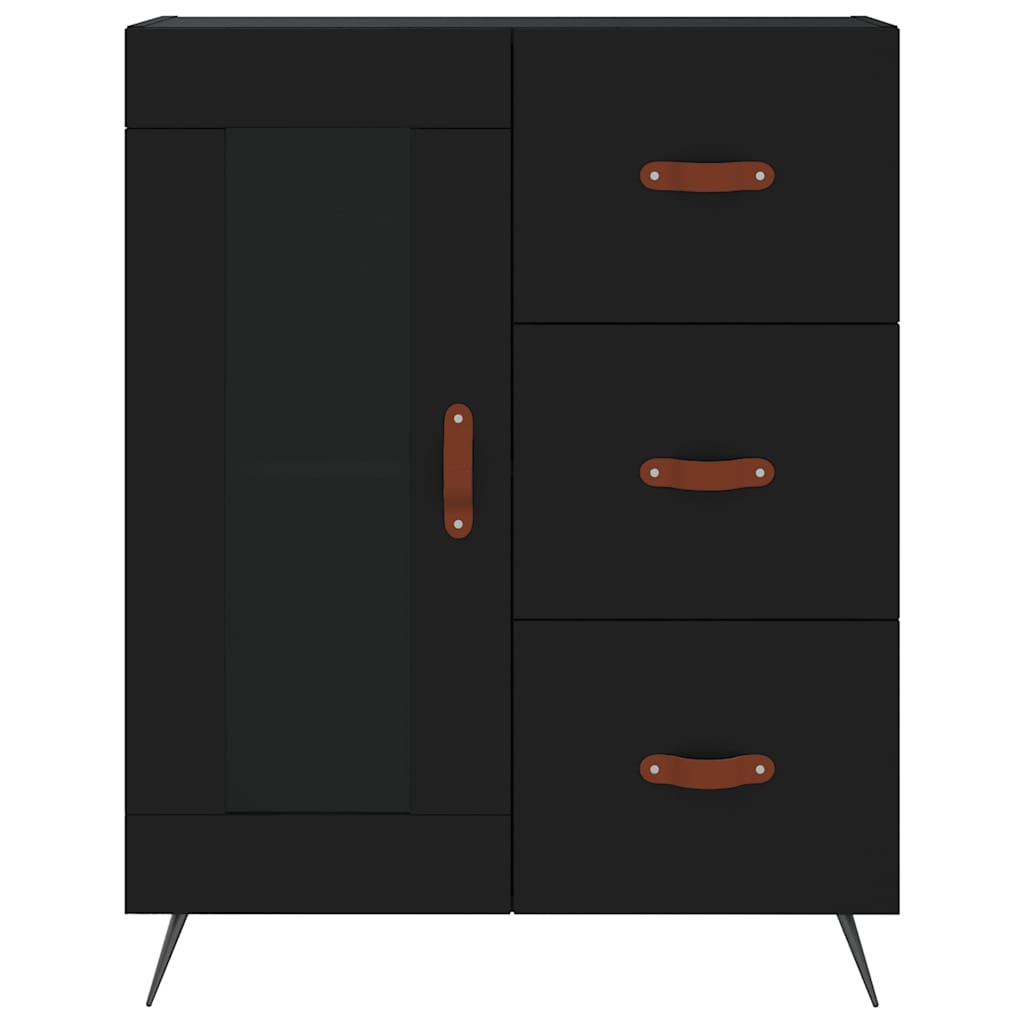 Komoda crna 69,5 x 34 x 90 cm od konstruiranog drva
