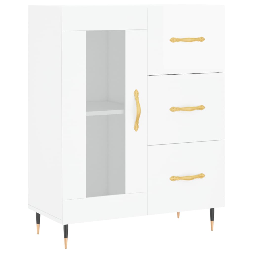 Komoda sjajna bijela 69,5x34x90 cm od konstruiranog drva