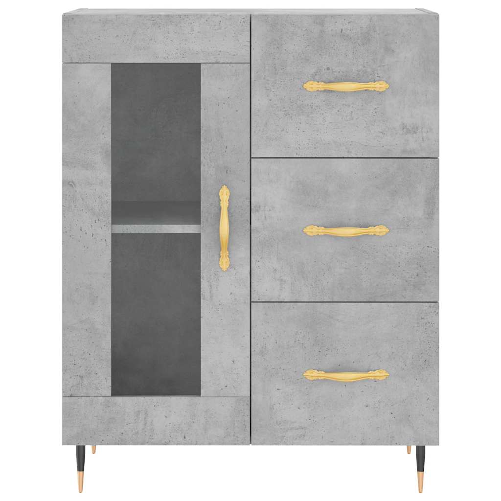Komoda siva boja betona 69,5x34x90 cm od konstruiranog drva