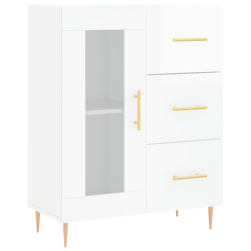 Komoda sjajna bijela 69,5x34x90 cm od konstruiranog drva