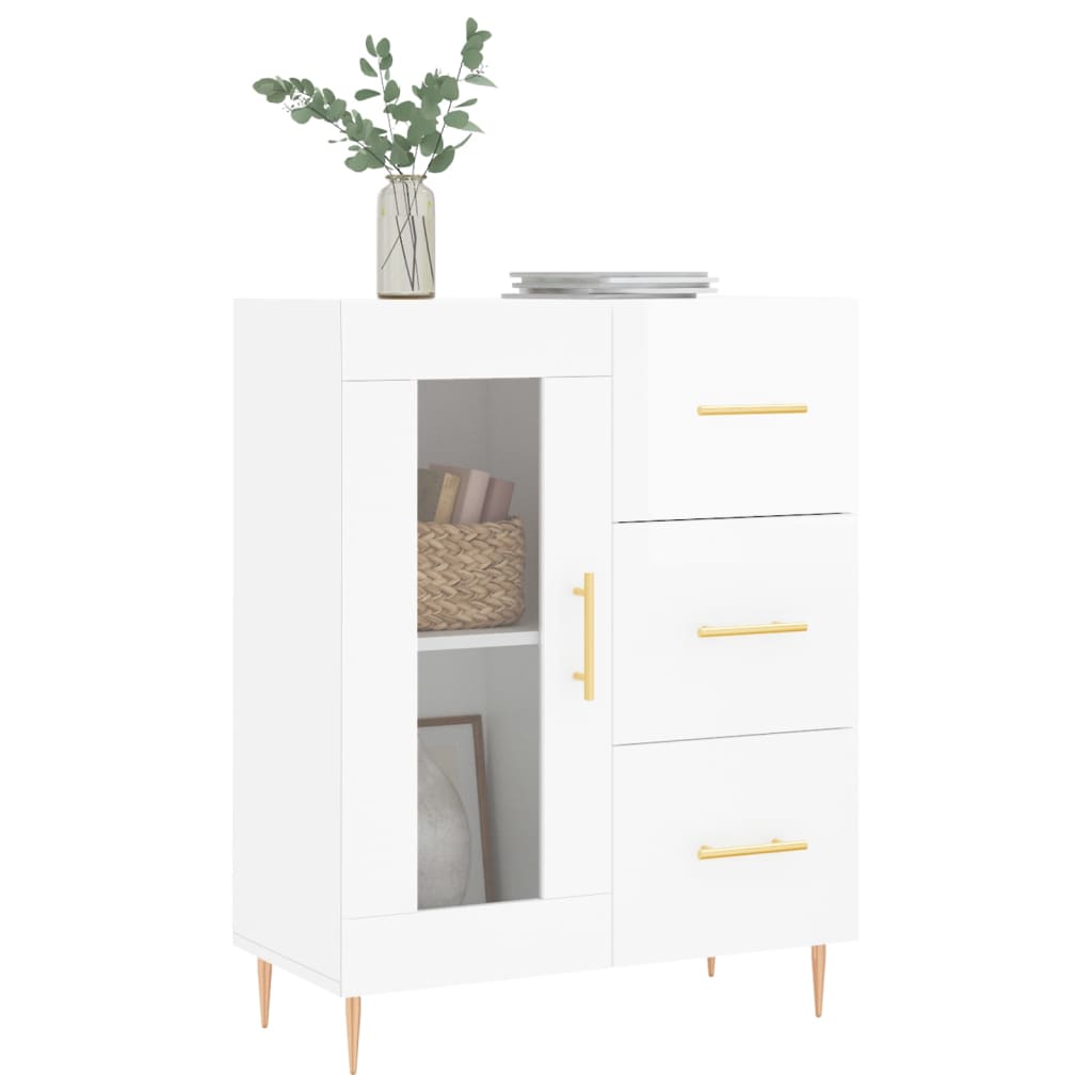 Komoda sjajna bijela 69,5x34x90 cm od konstruiranog drva