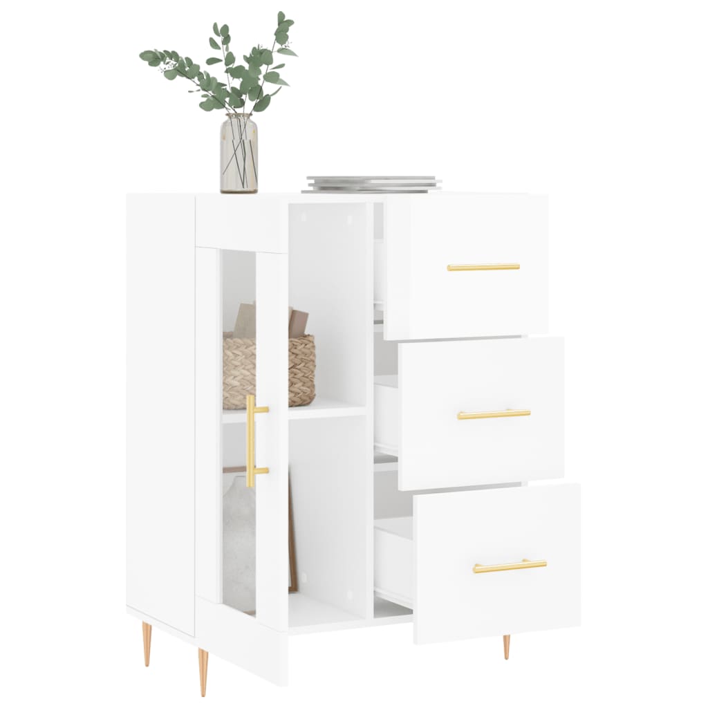 Komoda sjajna bijela 69,5x34x90 cm od konstruiranog drva