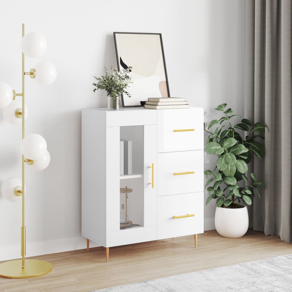 Komoda sjajna bijela 69,5x34x90 cm od konstruiranog drva
