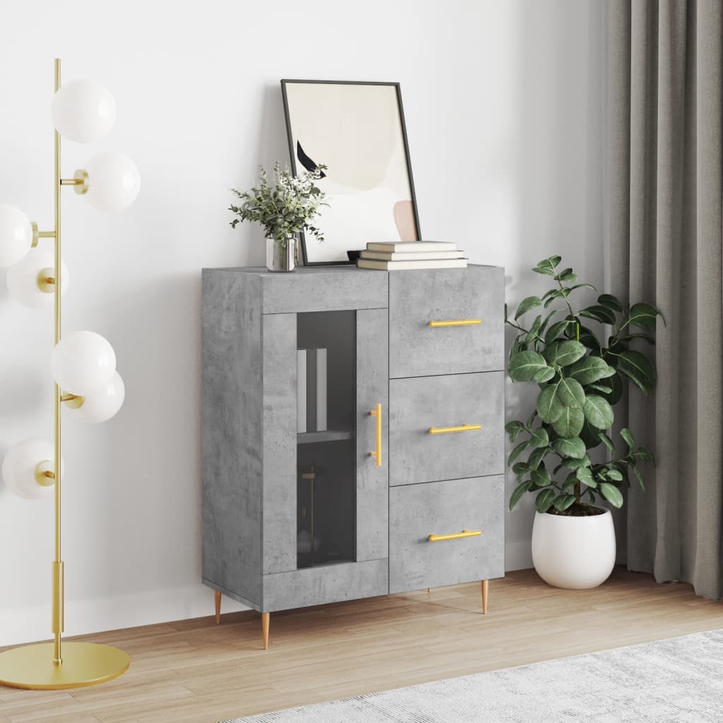 Komoda siva boja betona 69,5x34x90 cm od konstruiranog drva