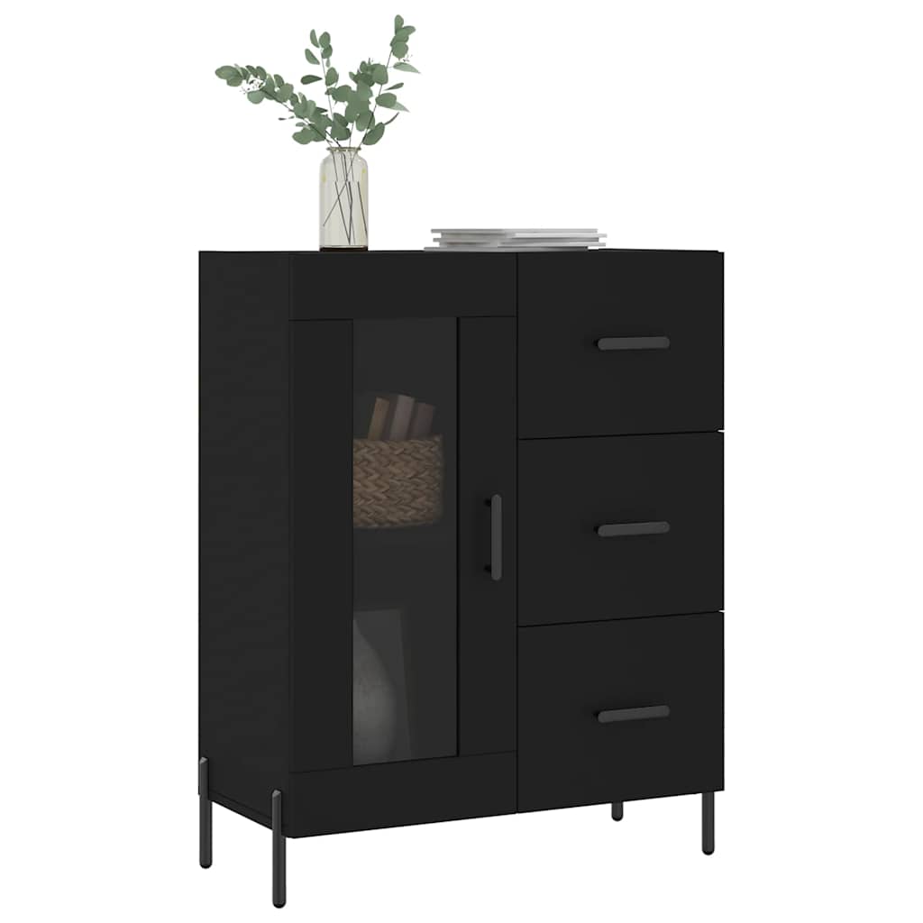 Komoda crna 69,5 x 34 x 90 cm od konstruiranog drva
