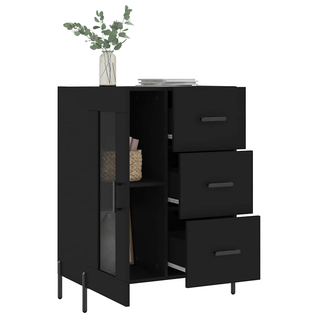 Komoda crna 69,5 x 34 x 90 cm od konstruiranog drva